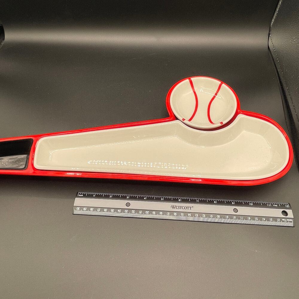 Vintage Baseball Bat and Ball Chip and Dip Bowl Serving Set - Picture 6 of 8